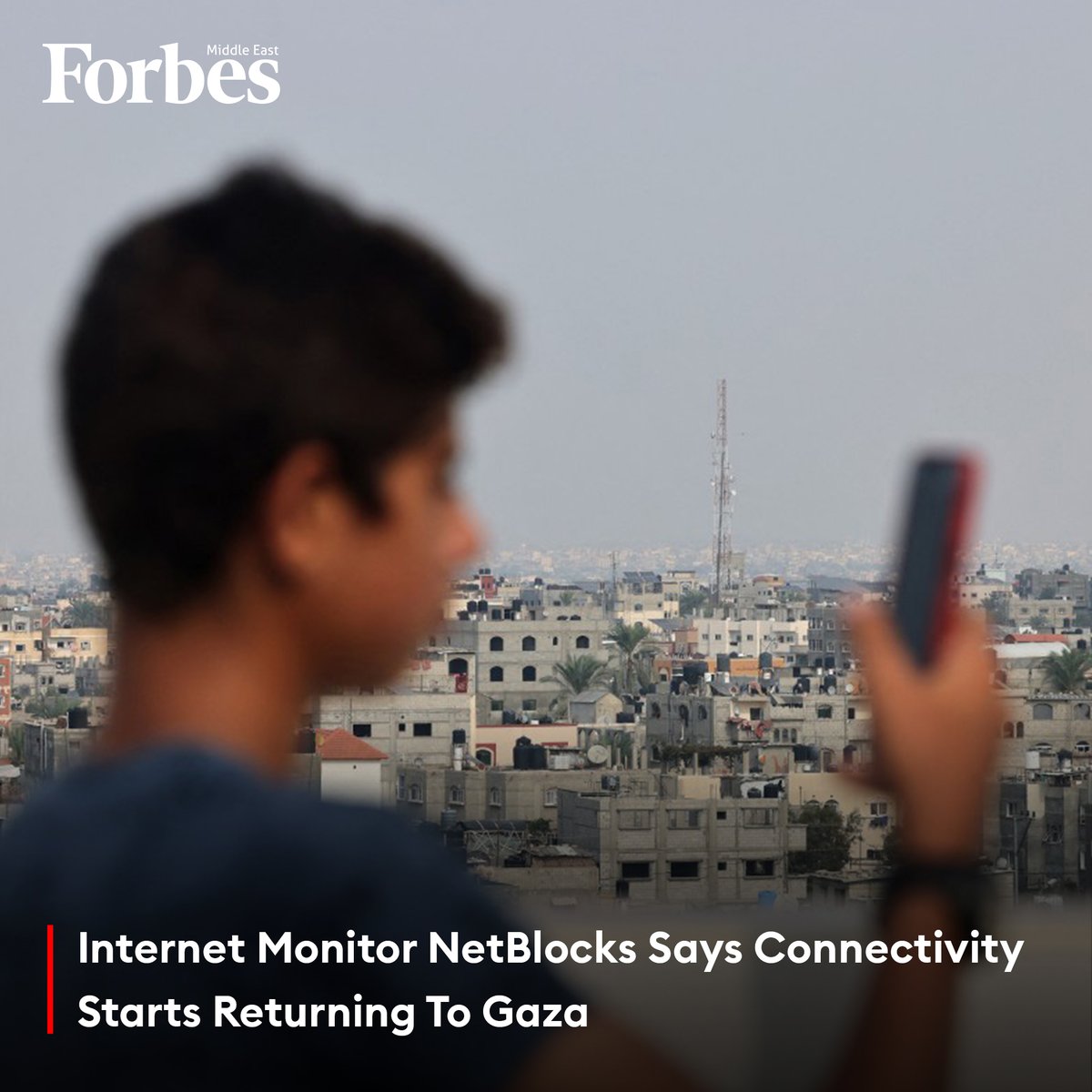 Forbes_MENA_'s tweet image. #Internet connectivity in the #GazaStrip has begun to be restored, according to #NetBlocks, after an outage that lasted over a day.

#Forbes

For more details:
🔗 on.forbesmiddleeast.com/7ae742