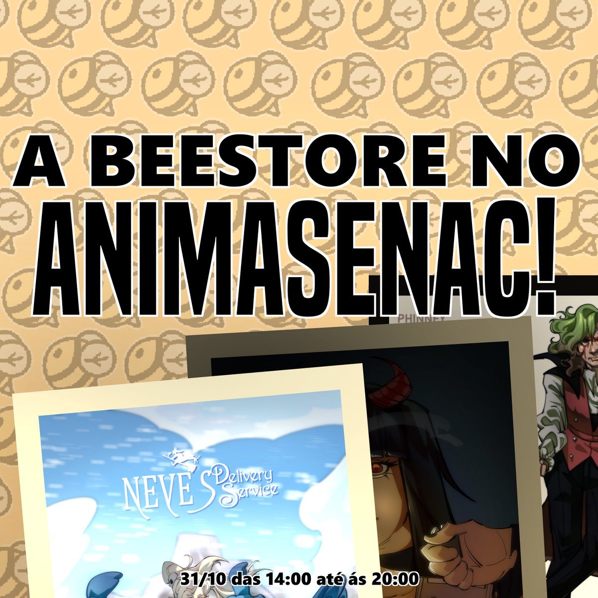 d20BeeStore's tweet photo. ESTAREMOS NO ANIMASENAC AMANHÃ!! DAS 14H AS 19H!!! https://t.co/axdEyxucDT