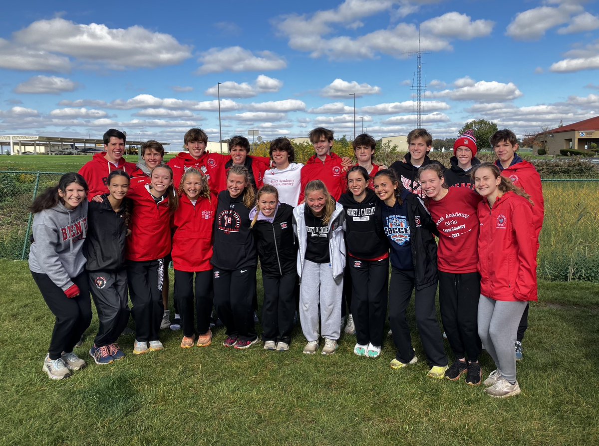 BenetAthletics's tweet photo. A GREAT Day for Benet XCC.  Girls and Boys Teams qualify for STATE!!!  #ranfast. #redwingnation https://t.co/eEjPrsSJ4D