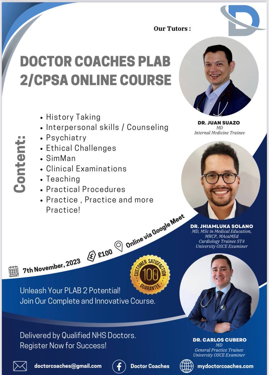 For those applying or taking PLAB 2, we are running an online course with a  team of experienced NHS tutors. Link: https://t.co/af48HQlVFU