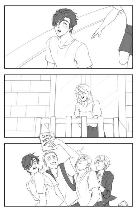 comic comm for @cpbearfics! based on their cliji fic (link in the thread) ❤️💙  #finalfantasyxvi #ff16 #cliji #warfield