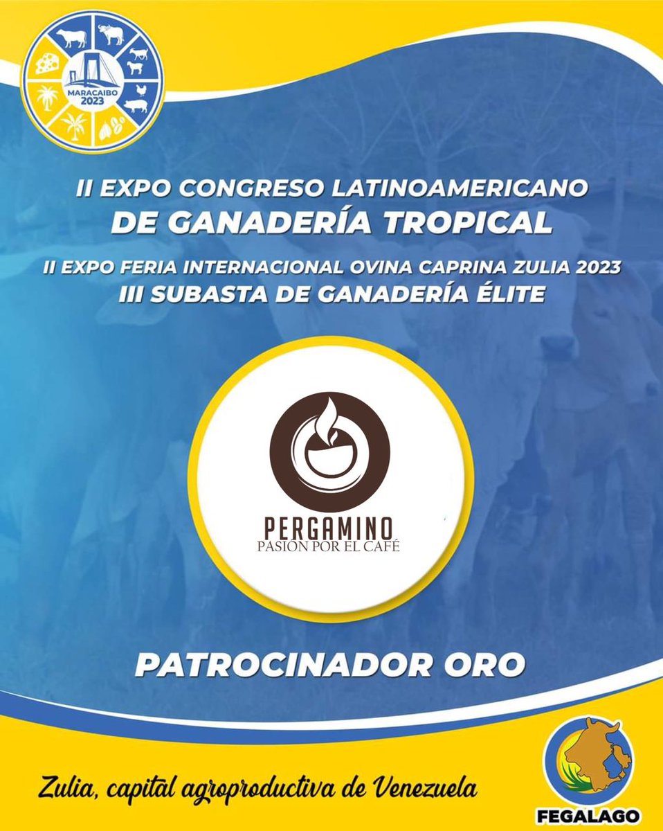 Damos la bienvenida a Pergamino como Patrocinador Oro del II Expo Congreso Latinoamericano de Ganadería Tropical, 2da Expoferia Internacional Ovina Caprina Zulia 2023 y la III Subasta de Ganadería Élite

#ZuliaCapitalAgroproductiva #ExpoCongresoLatinoamericano #GanaderiaTropical