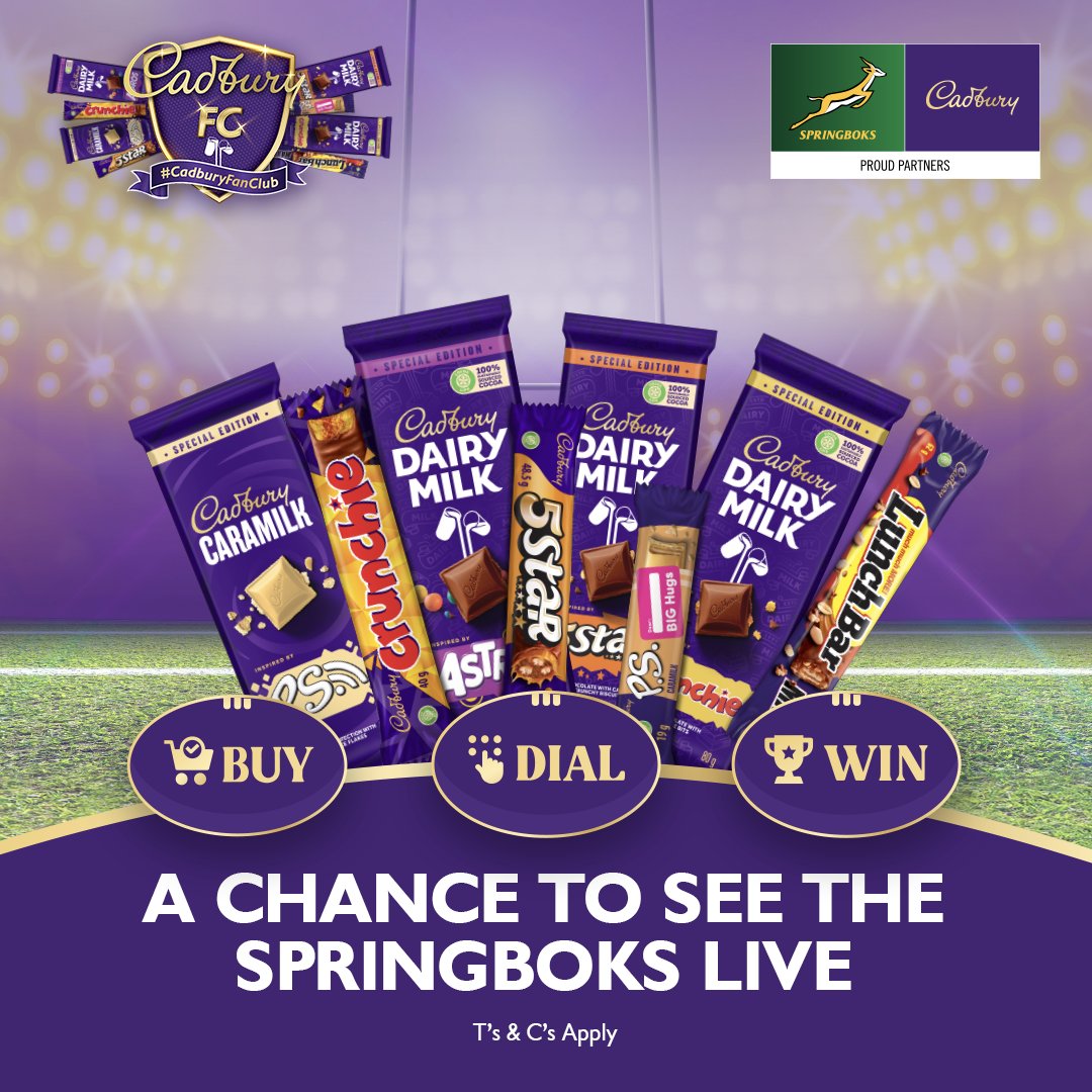 @boitumeloregan nice! To be added to the Cadbury5StarSA Mosaic, 𝗟𝗜𝗞𝗘 ❤️ this Post to be added to our #TasteTheAction Mosaic! 🏉 🇿🇦 🏆