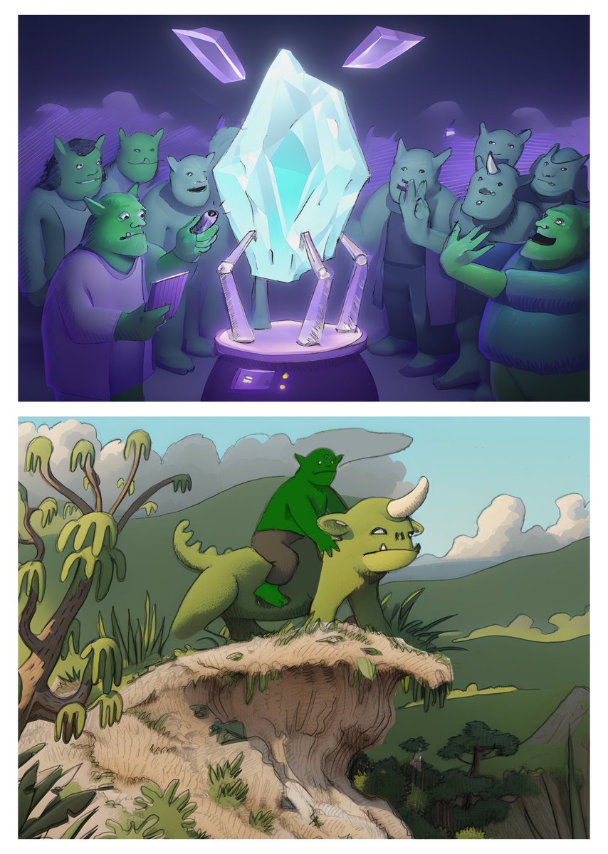 We would like to keep you informed of our developments. In the meantime,  we are busy working on our sketches in color! Check out some artwork from our comic here. 📷#monsta #nft #comic