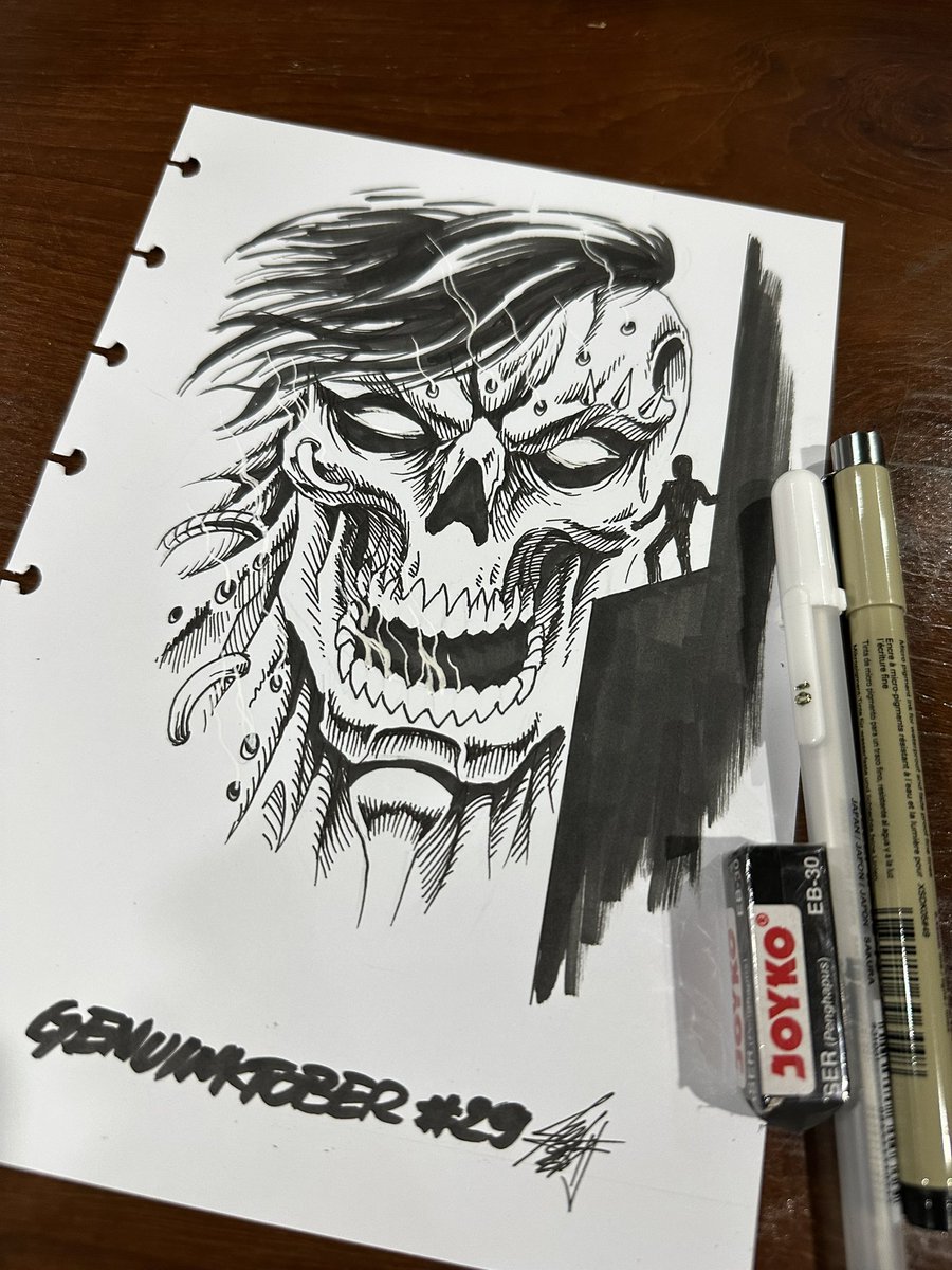 markusmanson's tweet photo. Day 29 of #Genuinktober
“Massive”
You’re only as big as his nail.
@inktober @GenuinelyUndead
#GenuineUndead #UndeadOctober #Inktober #Inktober2023 #MarkusManson https://t.co/fRRh19PViE