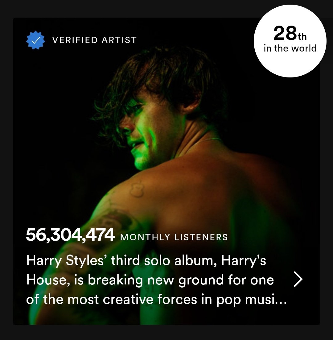 hrrycrystalball's tweet image. omg harry's the 28th most streamed artist in the world #larryproof #larryisreal 💙💚💙💚💙💚💙💚💙💚💙💚💙💚💙💚💙💚💙