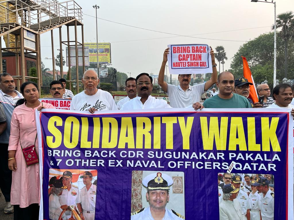 <a href="/PMOIndia/">PMO India</a> <a href="/MEAIndia/">Randhir Jaiswal</a> Veterans &amp; Rotary Club Vizag mobilized in solidarity of 08 IN Veterans in custody at Qatar &amp; demand imdt release . Request Hon’ble PM for his kind  personal intervention.