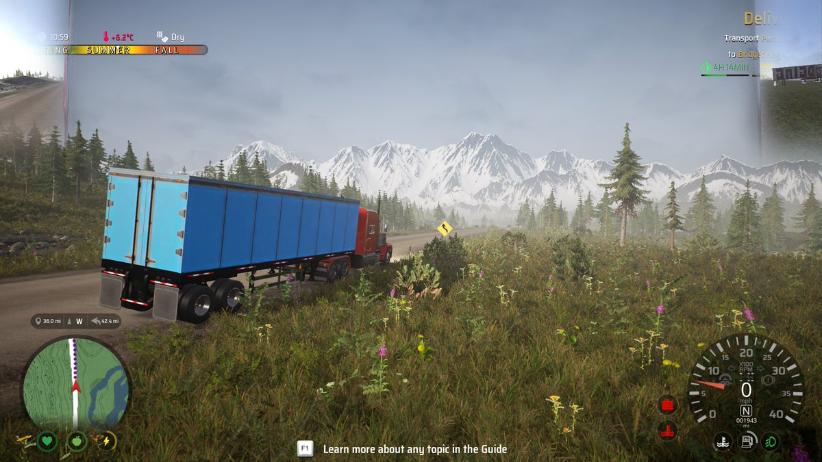 A small break to admire the landscape @alaskantrucksim #AlaskanRoadTruckers #alaskan #road #truckers #BarbosGaming #Realistic #trucking PS: yes I know I have to repair to a specialized mechanic my truck