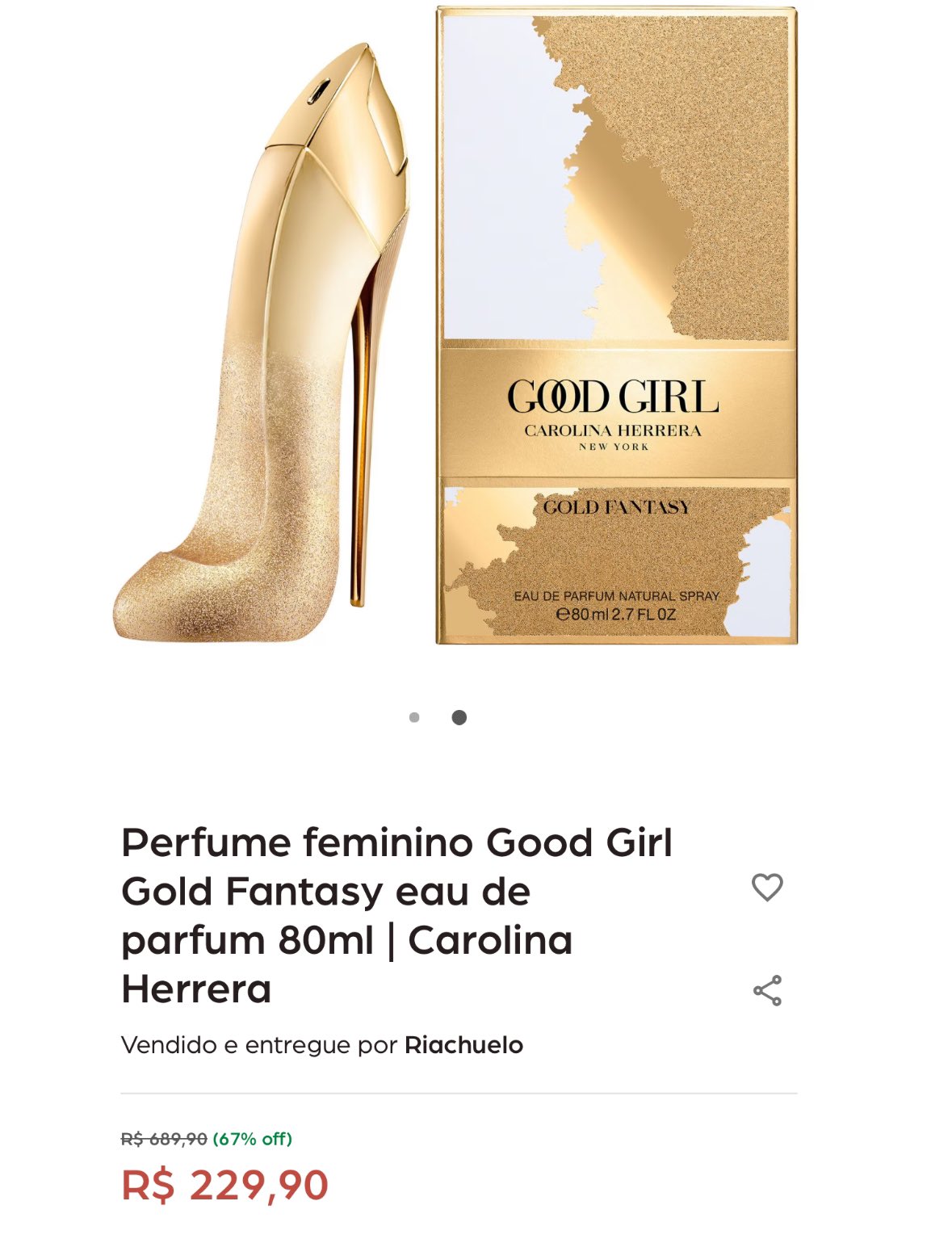 PERFUME CAROLINA HERRERA GOOD GIRL GOLD FANTASY FEMININO EAU DE PARFUM