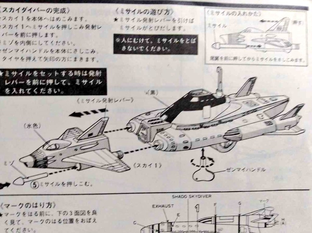 もちろん、バンダイから発売されたスカイダイバーのプラモデルは【スカイ1のスプリング発射ギミック付き】 当然買った(TдT)