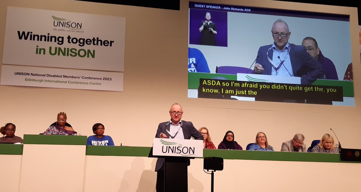 Assistant General Secretary of UNISON Jon Richards congratulates UNISON disabled members for their work in securing the legacy of Year of Disabled Workers 2022.