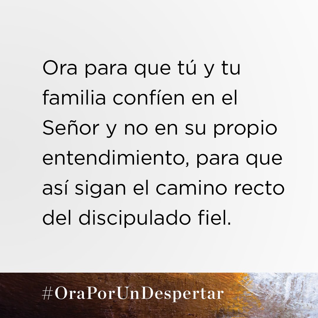 LigonierESP's tweet photo. Ora para que tú y tu familia confíen en el Señor y no en su propio entendimiento, para que así sigan el camino recto del discipulado fiel. 

Descarga tu guía de oración gratis en https://t.co/t5TSi85LQV⠀
⠀
#OraPorUnDespertar https://t.co/kKYQyxXTXJ