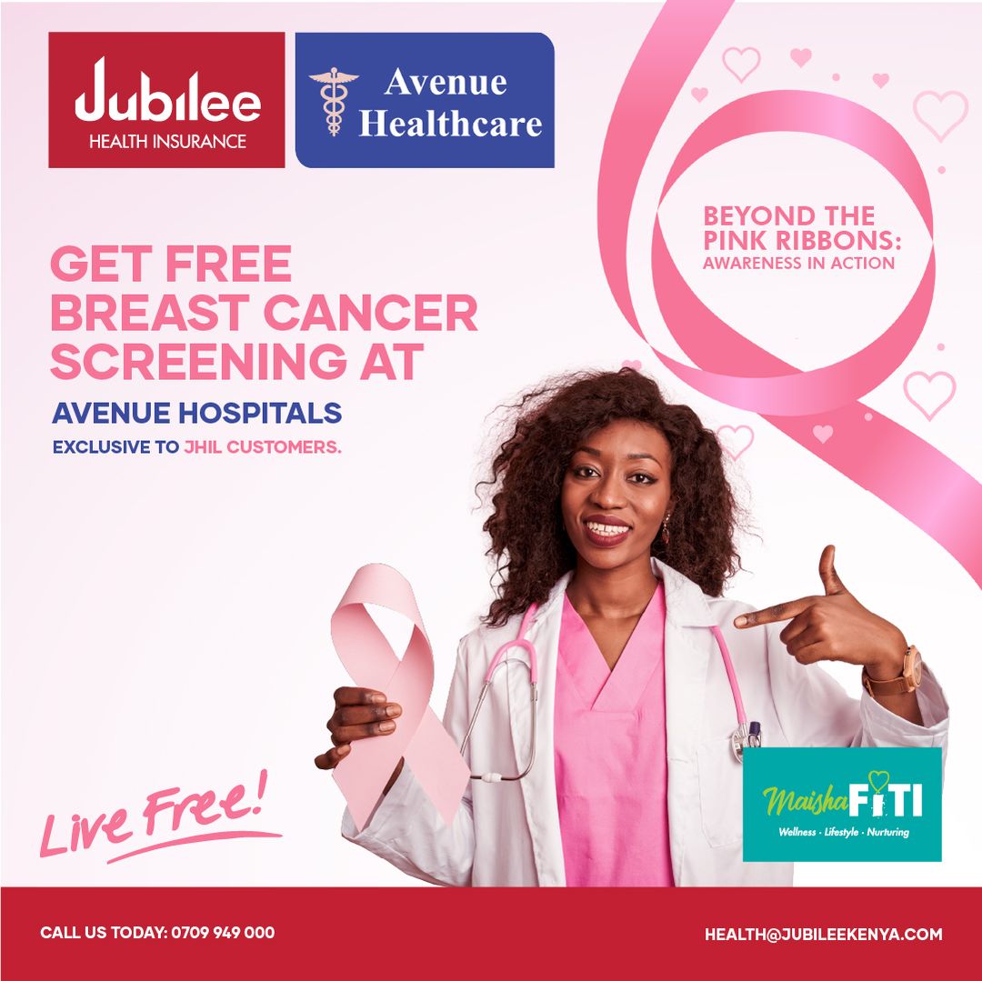 AvenueHospital's tweet photo. During this #BreastCancerAwarenessMonth we're standing with you.
That's why we have partnered with Jubilee Insurance to offer all the Jubilee Health customers #FreeBreastCancerScreening. Join the fight by getting checked.
#YourHealthcarePartner https://t.co/w9Xd0mYayT