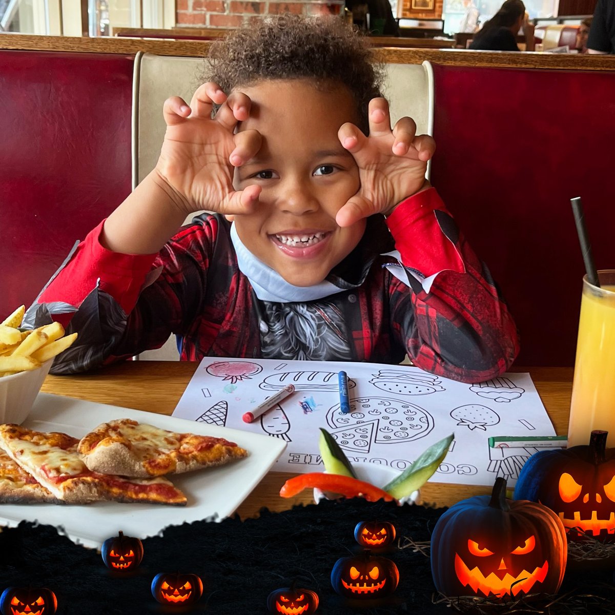 🧟 It's Spo0ky Season so eat, drink & be scary! 🧟 Kids, get in your best halloween costume & come down to @frankienbennys to have a meal... on us! 🎃 Kids Eat Free offer is live 25th - 30th Oct in England, Wales, NI & 27th - 31st Oct in Scotland. T&C's apply - see website.