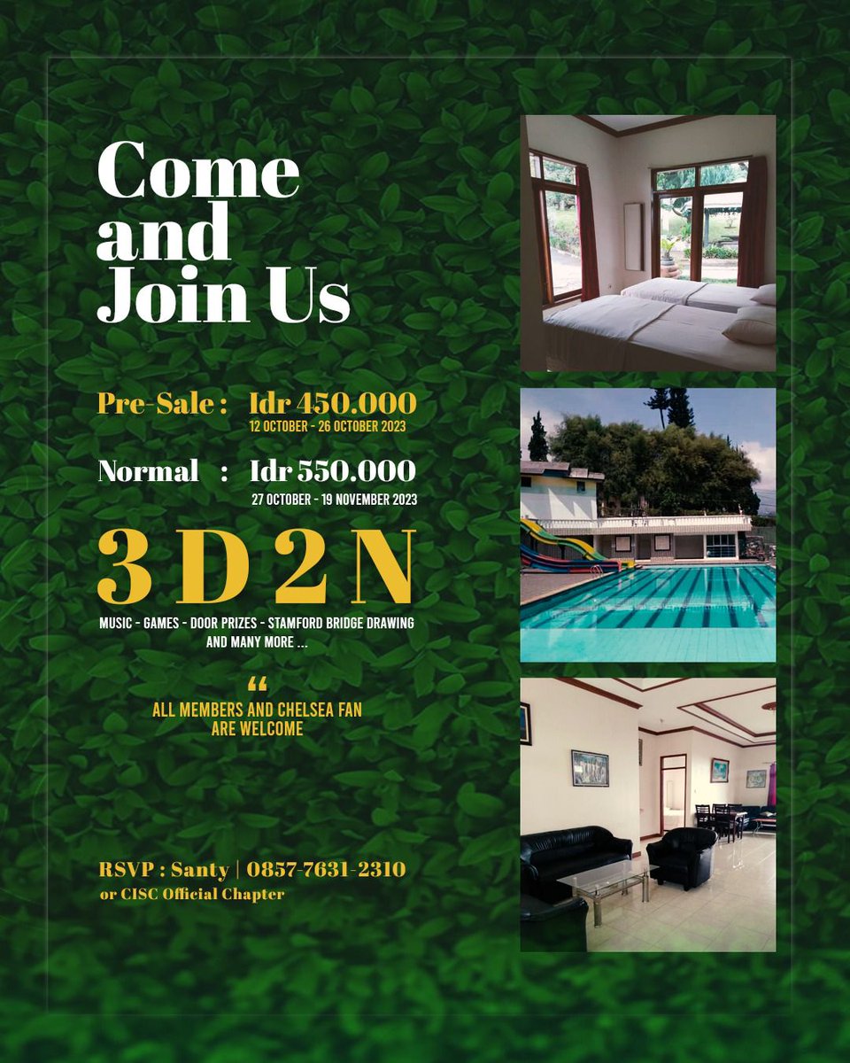 ciscbgr's tweet image. Absen yuk! Siapa nih yang udah nungguin &amp;amp; kangen banget sama acara kumpul-kumpul @chelseaindo_ofc ? Mumpung masih presale, buruan daftar ke regional terdekat kalian yaa! See you soon😘✨

Untuk registrasi melalui CISC Bogor silahkan hubungi :
087898689534 (Whatsapp Only)