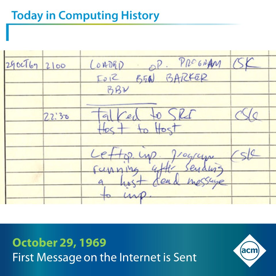 #OTD in 1969, the first complete message via ARPANET, the precursor to the modern internet, was sent successfully after a failed attempt. The team of engineers at UCLA was led by Professor Leonard Kleinrock and featured young graduate student Vint Cerf.
bit.ly/3MaWmRO