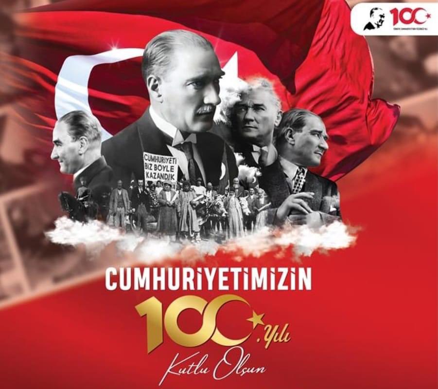 Cumhuriyetimizin 100. Yılı kutlu olsun.
Nice 100 Yıllarımız olsun.

Bu uğurda can vermiş tüm kahramanlarımızı rahmet, minnet ve dua ile yâd ediyorum.

#29EkimCumhuriyetBayramı
#TürkiyeYüzyılı