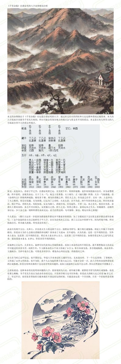 xuanlingxs's tweet photo. 自谓必死的八字

#八字 #占�� #风水 #起名 #择日 #算卦 #摇卦 #命理 #運勢 #命運 #命格 #算命 #推命 #四柱 #開運 #改運 #風水 #地理 #太極 #陰陽 #玹绫先生 #生肖 #五行 #納音 #天干地支 #玹经阁 #六十甲子 #易經 #奇门遁甲 #六爻 #玄学 #神秘学 #易经 #占星 #塔罗 #星盘 #预测 #占星術 #紫薇 https://t.co/Uurnp8LQSE
