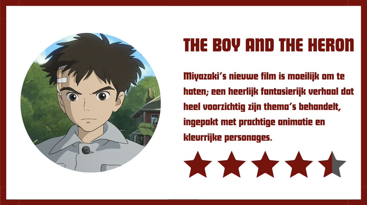 Award_Psychos's tweet photo. Hierbij onze recensie van de nieuwe Studio Ghibli film #TheBoyAndTheHeron! Vanaf 27 december in de Nederlandse bioscopen! https://t.co/SkoP2O8iP0