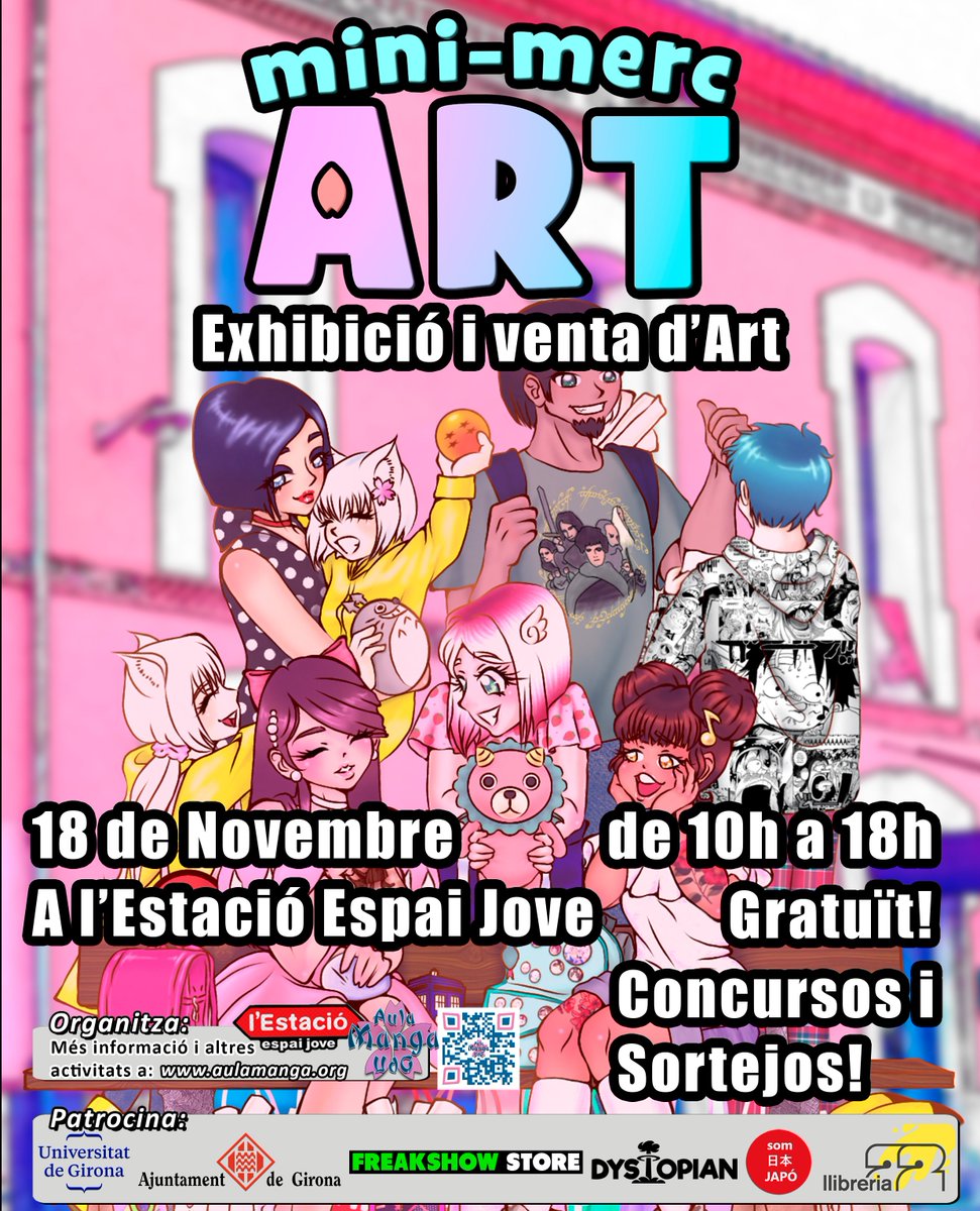 Bona tarda!!! El proper 18 de novembre  tindrà lloc el nou pròxim esdeveniment: El MiniMercART!! 
A l'estació Espai Jove de Girona a les 10am! Us hi esperem!
