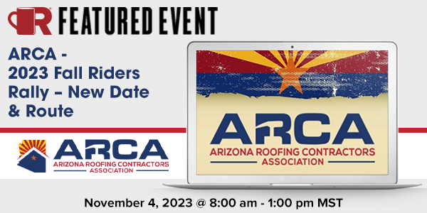 RoofCoffeeShop's tweet photo. RoofersCoffeeShop Event Pick of the Week: ARCA - 2023 Fall Riders Rally
New Date & Route
Nov 4, 2023
8:00 am - 1:00 pm MST
Learn More and Register Here
https://t.co/LfPvlg5BOL
#ARCA #RoofersCoffeeShop #RoofingProfessionals #RoofingContractors #RoofingIndustry #RoofingEvents https://t.co/M9Du51zdo1
