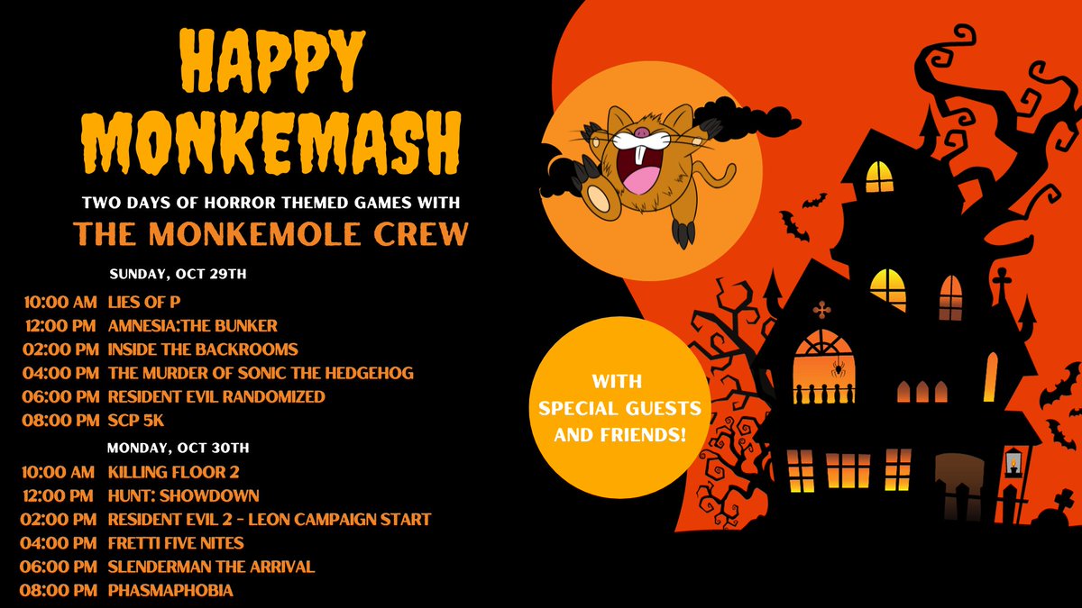 MonkeMole's tweet photo. WE LIVE!!! MONKE MASH 2023!!! Check our schedule below and be sure to check us out at https://t.co/Oys1q30d6C https://t.co/wJD3wfghKg