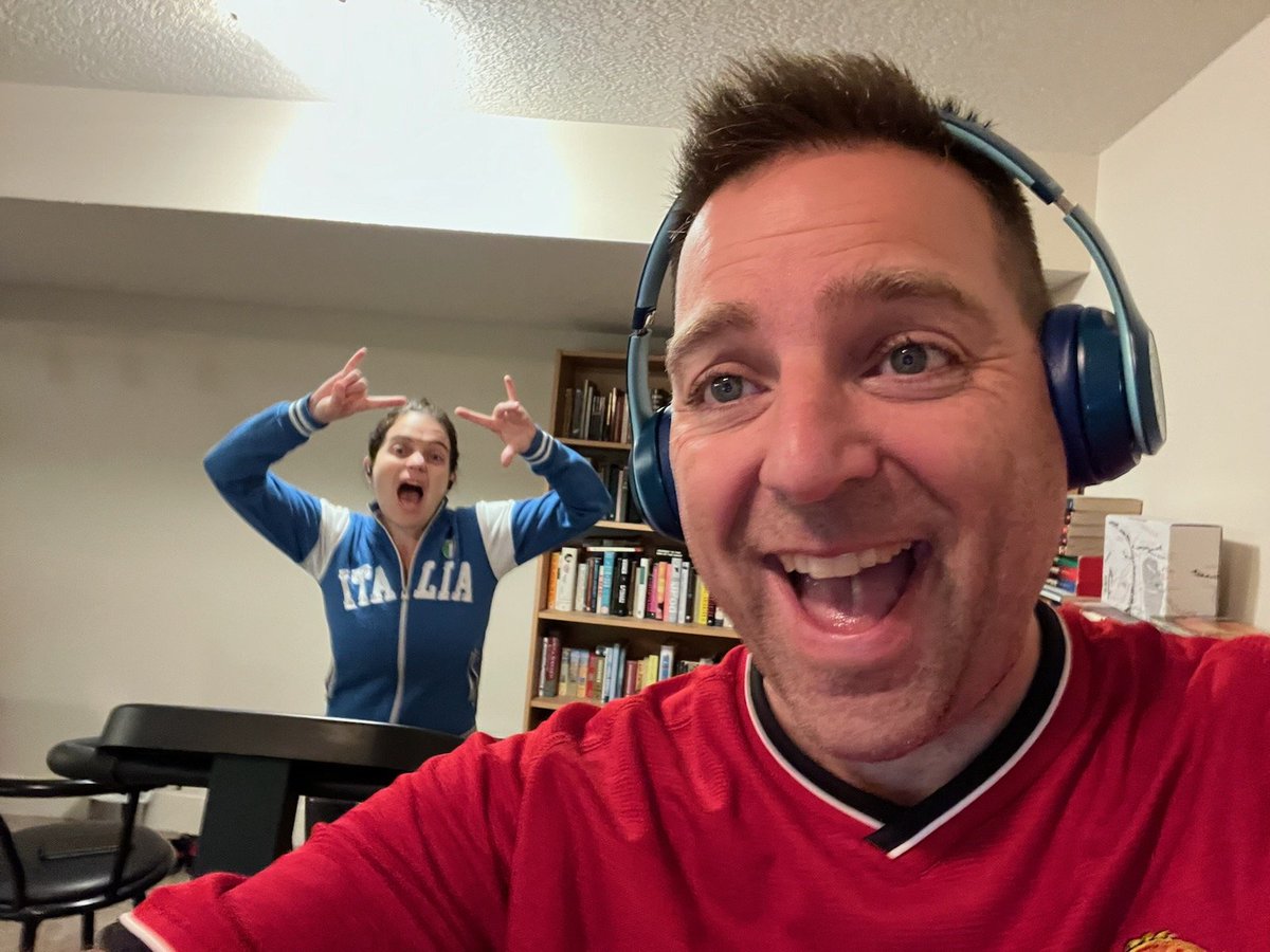 Me: audiobook and treadmill
<a href="/Wenzel/">Wenzel</a>: premier league soccer with beer on the stationary. 
Parallel play on our 26th anniversary, no words necessary 😜