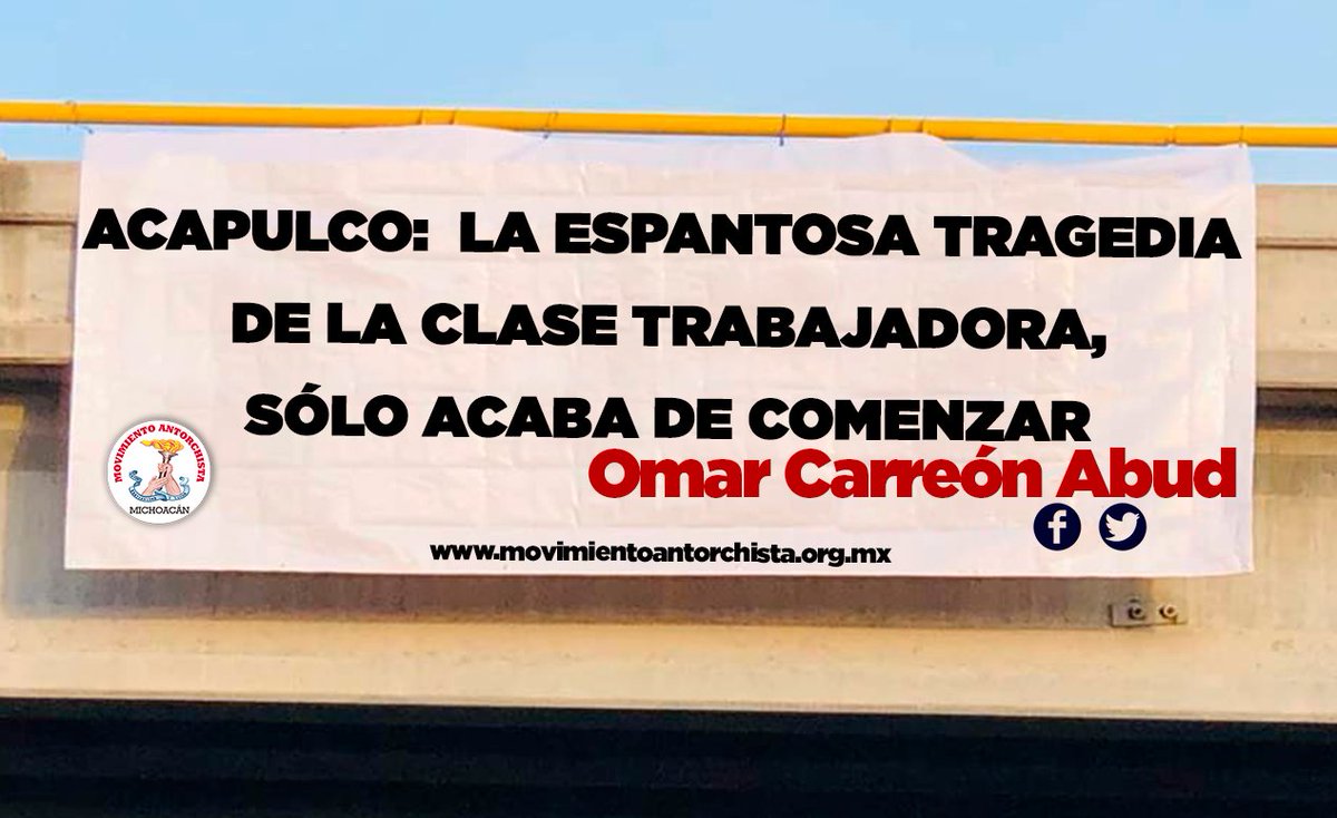 Buenos días, te invito a leer mi #Opinión semanal:   "Acapulco: la espantosa tragedia de la clase trabajadora, sólo acaba de comenzar" ✍️   
Encuéntralo  completo en: 👇
web.facebook.com/OmarCarreonAbu…
Y también en: 👇 
movimientoantorchista.org.mx