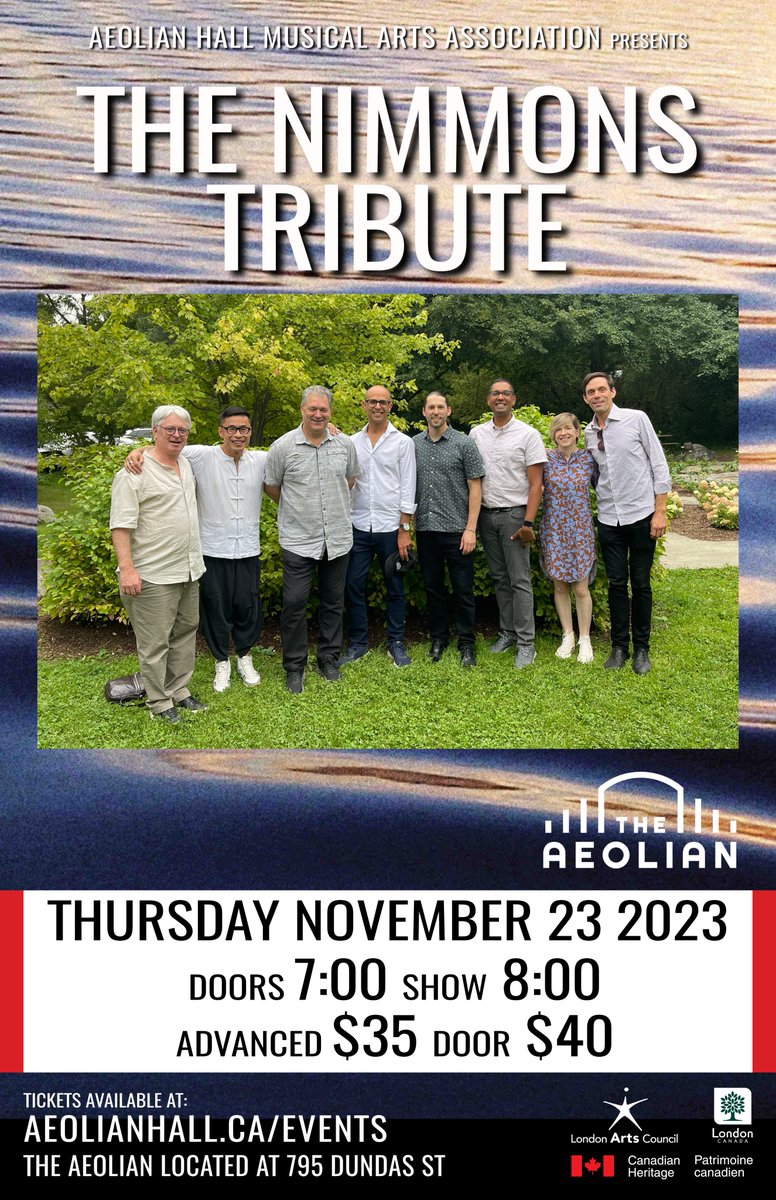 The Nimmons Tribute band <a href="/AeolianHall/">Aeolian Hall</a> Thurs. Nov 23 Some of Canada's finest jazz musicians celebrate Nimmons music "a rapturous listening experience" #jazzmusic  #LondonON #supportlivemusic #LdnOntJazz <a href="/LDNMusicOffice/">London Music Office 🇨🇦</a>   Tix: aeolianhall.ca/events/the-nim…