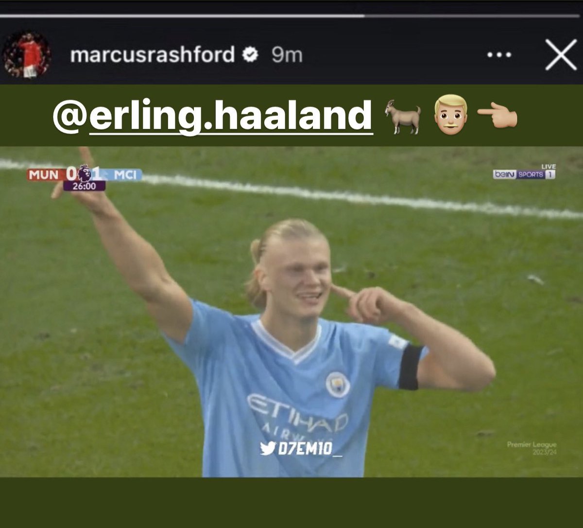 TrollFootball's tweet photo. Rashford on Instagram at half time https://t.co/5dq9zeCUba