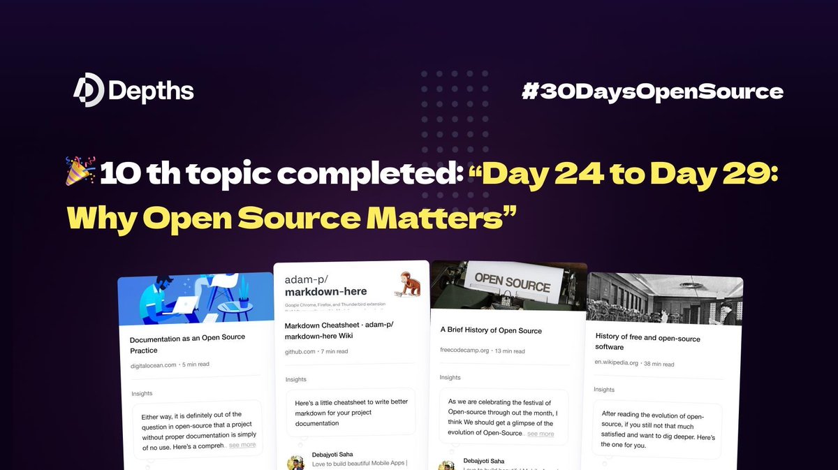 Komal_2002's tweet photo. I have finished Day 29: Pros and Cons of Open Source of the 30 Days Open Source Learning challenge! 🎉 
#30DaysOpenSource #Hacktoberfest https://t.co/IVgXvs6t8z