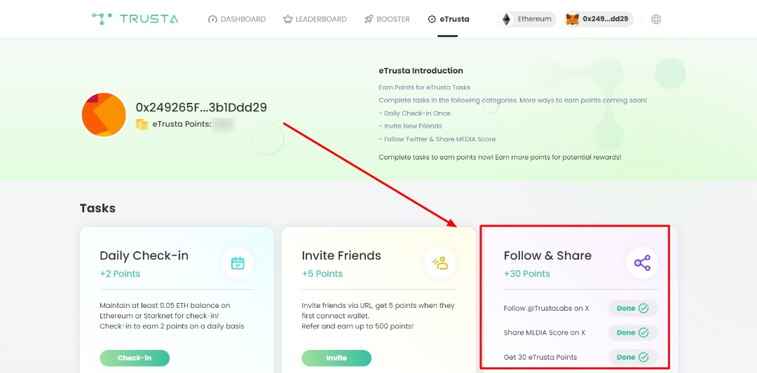 مشروع <a href="/TrustaLabs/">Trusta AI</a> هو من المشاريع اللي تكلمت عنها اكتر من مرة ومدعوم من <a href="/gitcoin/">Gitcoin</a> 
مهم جدا للاسخاص اللي شغالين على #Airdrop ل #Linea #starknet #zkSync 
💢ادخل واربط محفظتك وافحصها 
trustgo.trustalabs.ai/search?s=90JO4…
💢في نظام تجميع نقاط جديد اربط تويتر واجمع النقاط 

1/2 تابع 👇