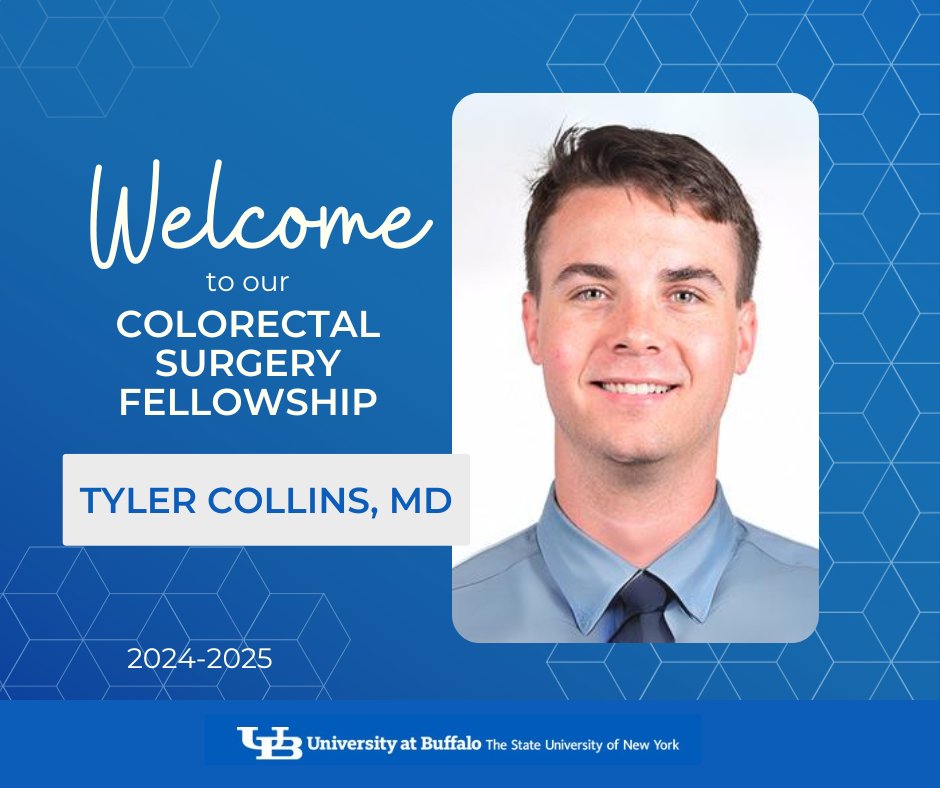 A warm Buffalo welcome to Dr. Tyler Collins @t_coll_ ! He'll be joining us next year from @ucsffresno and @surgeryfresno as our new Colorectal Surgery Fellow! #ubsurgery