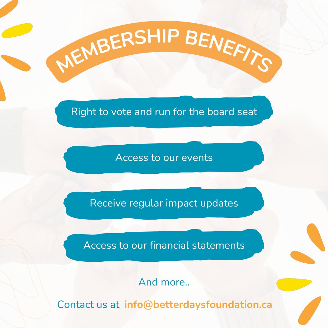 Betterdaysfdn's tweet photo. We're excited to invite you to join us as a member and be a part of our mission. 🤝🏼
Contact us at info@betterdaysfoundation.ca
.
#BetterDaysFoundation #Calgary #NonProfit #Membership #Member #Giving #FoodSecurity #Hope #MakeADifference #Charity #Help #Support #YYC #Canada https://t.co/VYgJKcQfw8