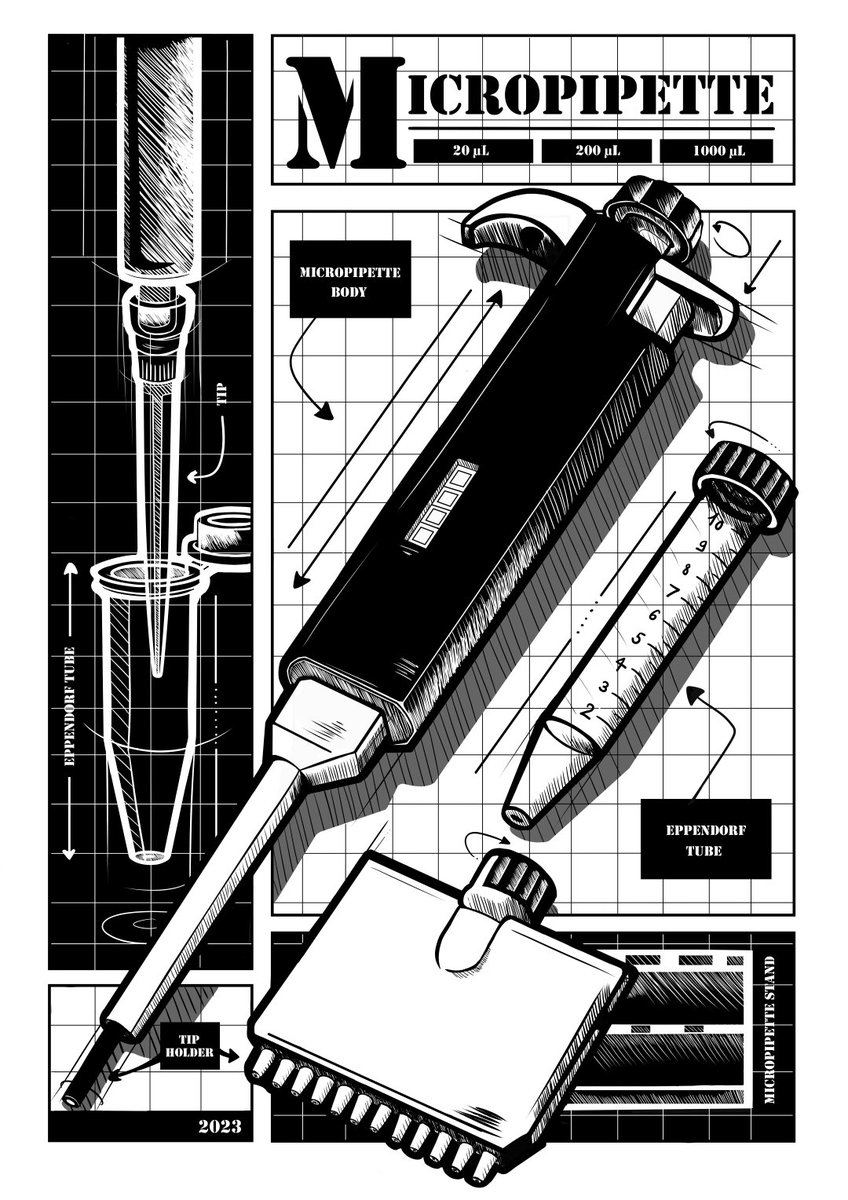 [ 🎨#Sciart #inktober2023 ] Poster final🥳. Plus que 2 illustrations ☺️

#scicomm #science #sciartober #laboratory #poster #scienceart