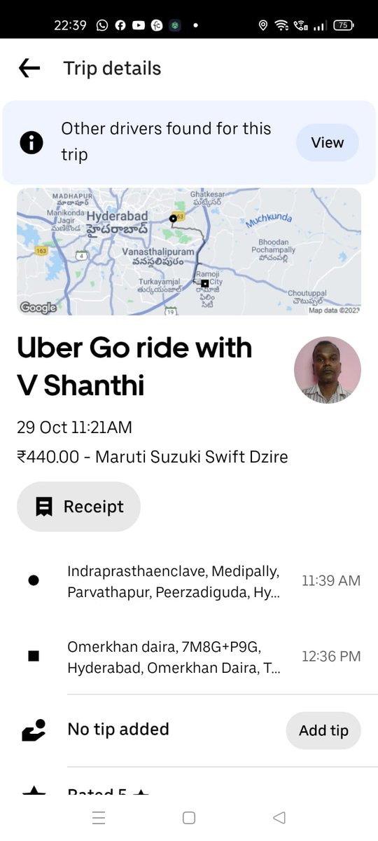 Venukrish476's tweet photo. @Uber @ola_supports @Uber_Support @consumerforum_ @elonmusk @KTRBRS @bhash..
Hi all, I need Justice, I took uber ride today from indraprastha enclave medipally to Sanghi temple hyderabad it's shown 440rs amount for ride and I paid the same. Again I took uber ride from Sanghi temp https://t.co/Mh0hnclULN