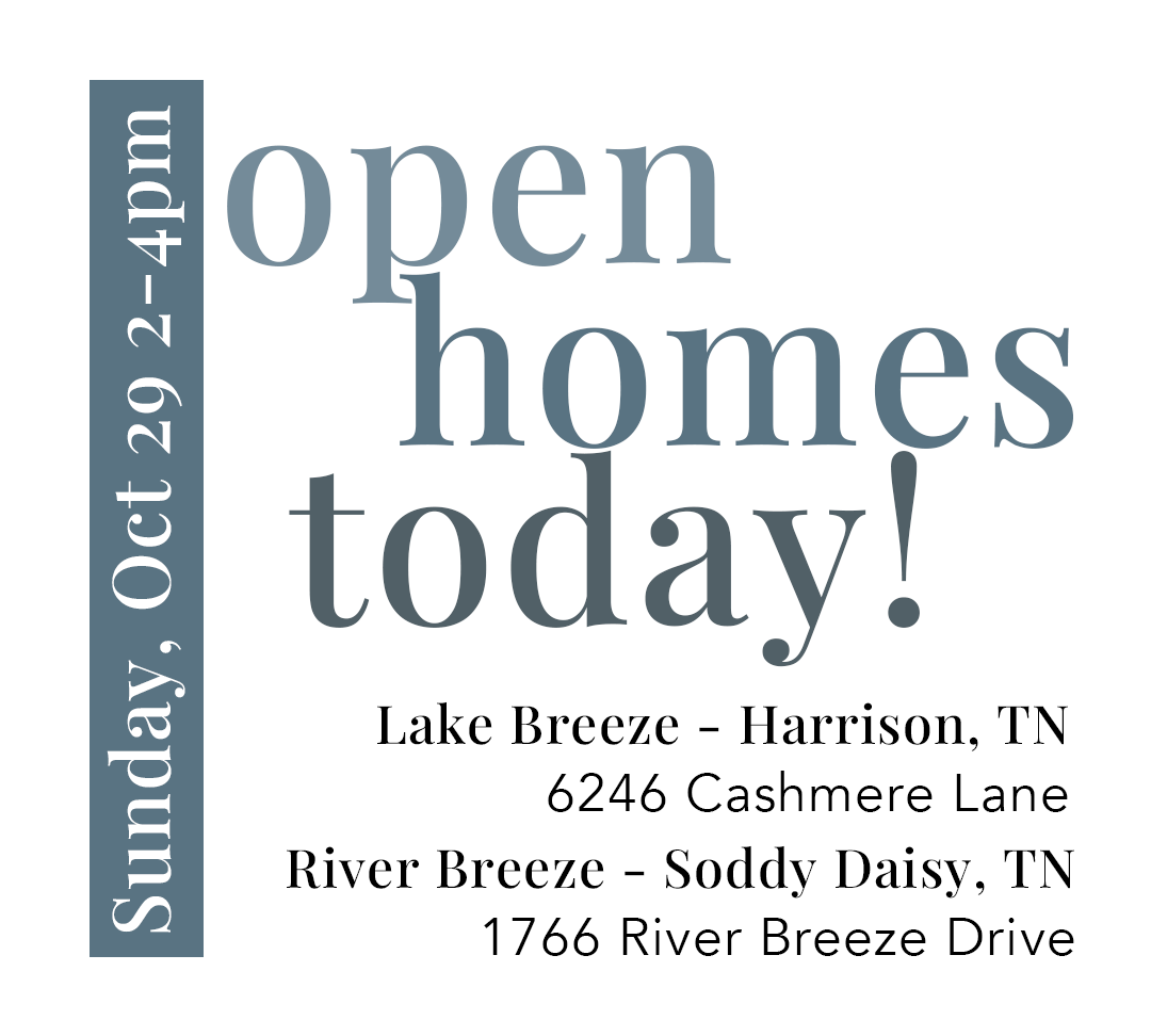 HomeLifebyCore1's tweet photo. Several completed homes to tour in Lake Breeze and River Breeze!⁣
Come by, look around, and find your next home today!

#openhouse #hometours #availablehomes #realtor #chattanoogarealtor #homesforsale https://t.co/gWcAOqGqpl