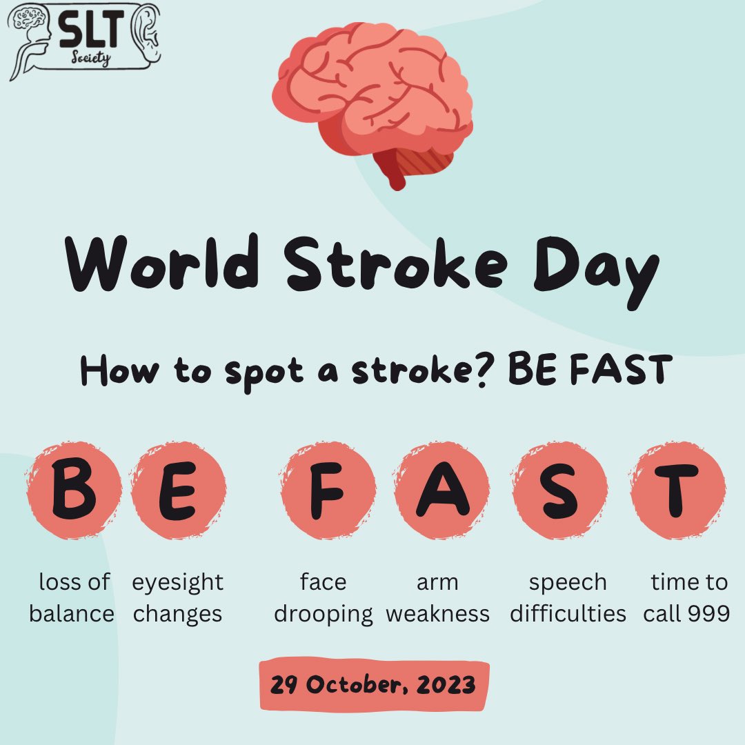 How to spot a stroke? BE FAST 
#WorldStrokeDay