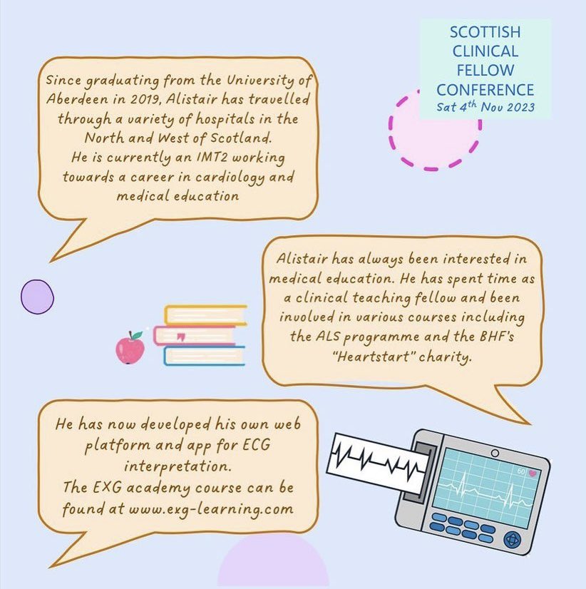 ScottishFellows's tweet photo. Get ready for another 📢speaker announcement📢

✨Dr Alistair James✨

Alistair will be talking about using technology within the field of medical education! 

You know the drill, get your ticket now at the link in our bio https://t.co/WkL86l3n9q