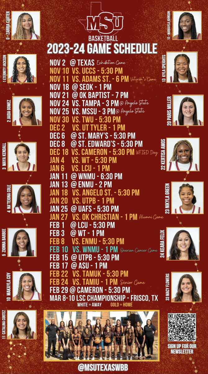 Good Morning! This week, the journey begins with <a href="/MSUTexasWBB/">MSU Texas Women’s Basketball</a> 🏀🐎