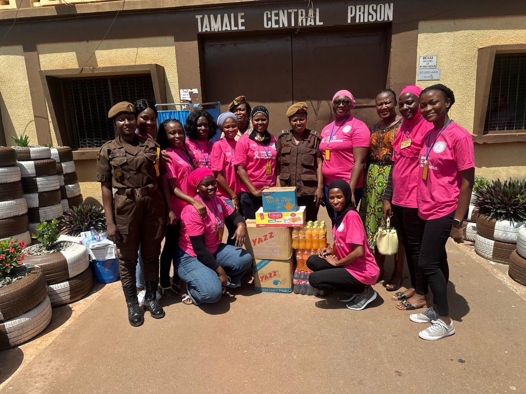 As part of our mission to promote health equity, we visited the Tamale Central Prison where we screened prisoners for breast cancer, educated them on the condition & donated menstrual hygiene products.

We are fighting breast cancer in our schools, hospitals & prisons
#Pinktober