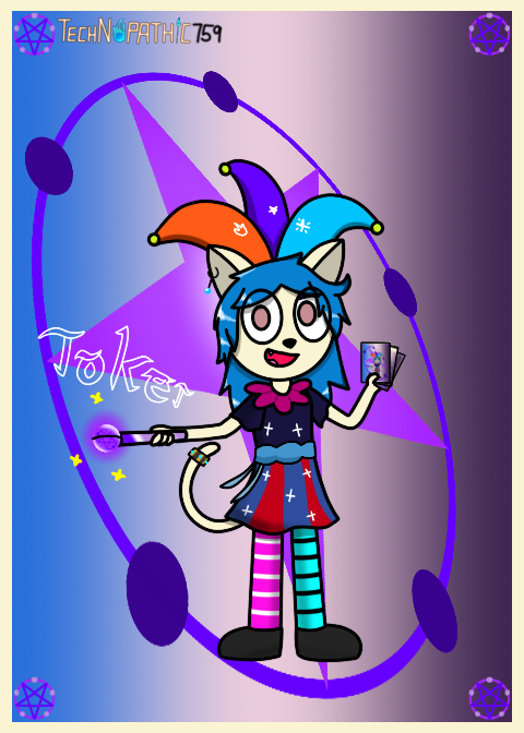 Technopathic759's tweet photo. Now they can have his own original outfit instead of cosplaying outside of Halloween
#anthro #oc #ocart #joker #card #jokercard #magic #jester #fire #electric #magic #psychic #scythe #technopath https://t.co/zwxwsbRx1k