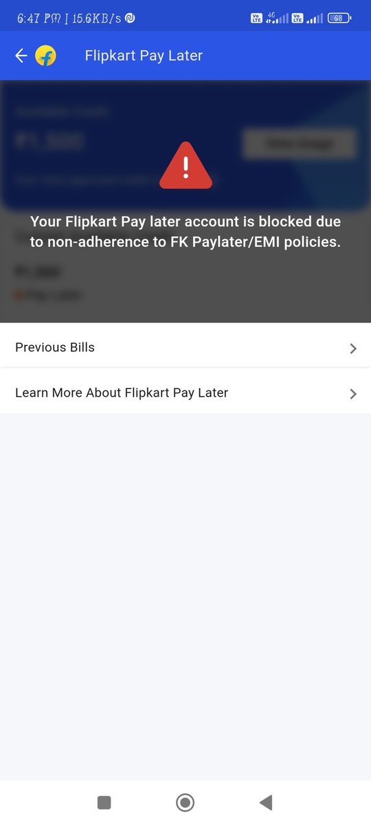 Sukdevc95's tweet image. Sir i can&apos;t use flipkart pay later option show me this massage your flipkart paylater option is blocked.But calling to idfc bank and thay told me my pay later option is active it is blocked from flipkart help and they told thia  me so pls unblock flipkart pay later @_Kalyan_K