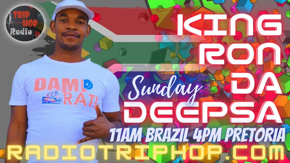 🔥🔥🔥TODAY, this SUNDAY on @RadioTripHop of BRAZIL, enjoy DJ KING RON DA DEEPSA from SOUTH AFRICA 🇿🇦 !
👉👉11am in Brasilia  🇧🇷 - 4pm in Pretoria 🇿🇦 !
radiotriphop.com.br 
#radiotriphop #HouseSessions #undergroundcollective #housemusic #deephouse