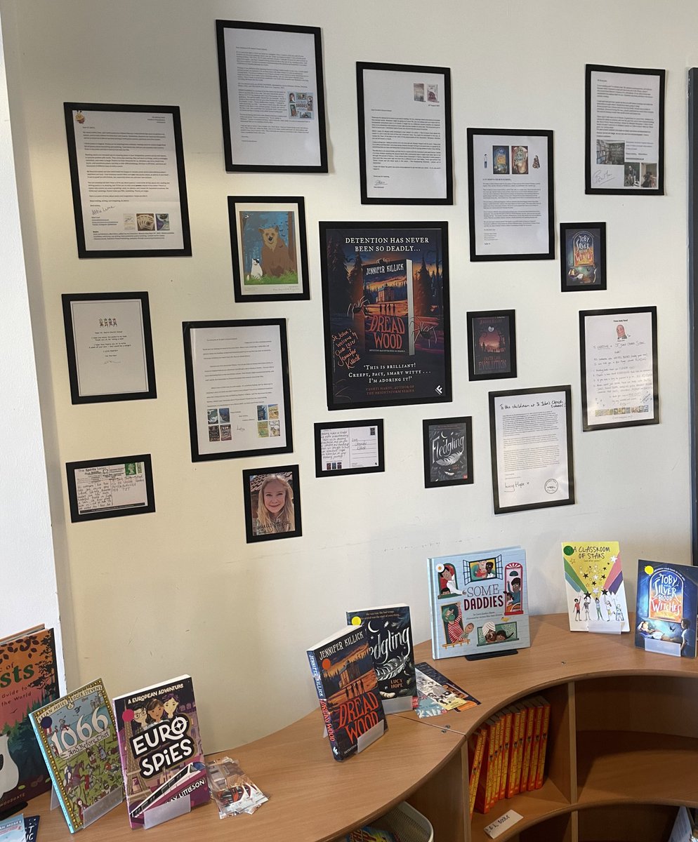 rowaaaane_'s tweet photo. Our author letter wall in the school library looks fantastic.. our children were so excited when they saw it 🥰✨ https://t.co/IXBopXtBzJ