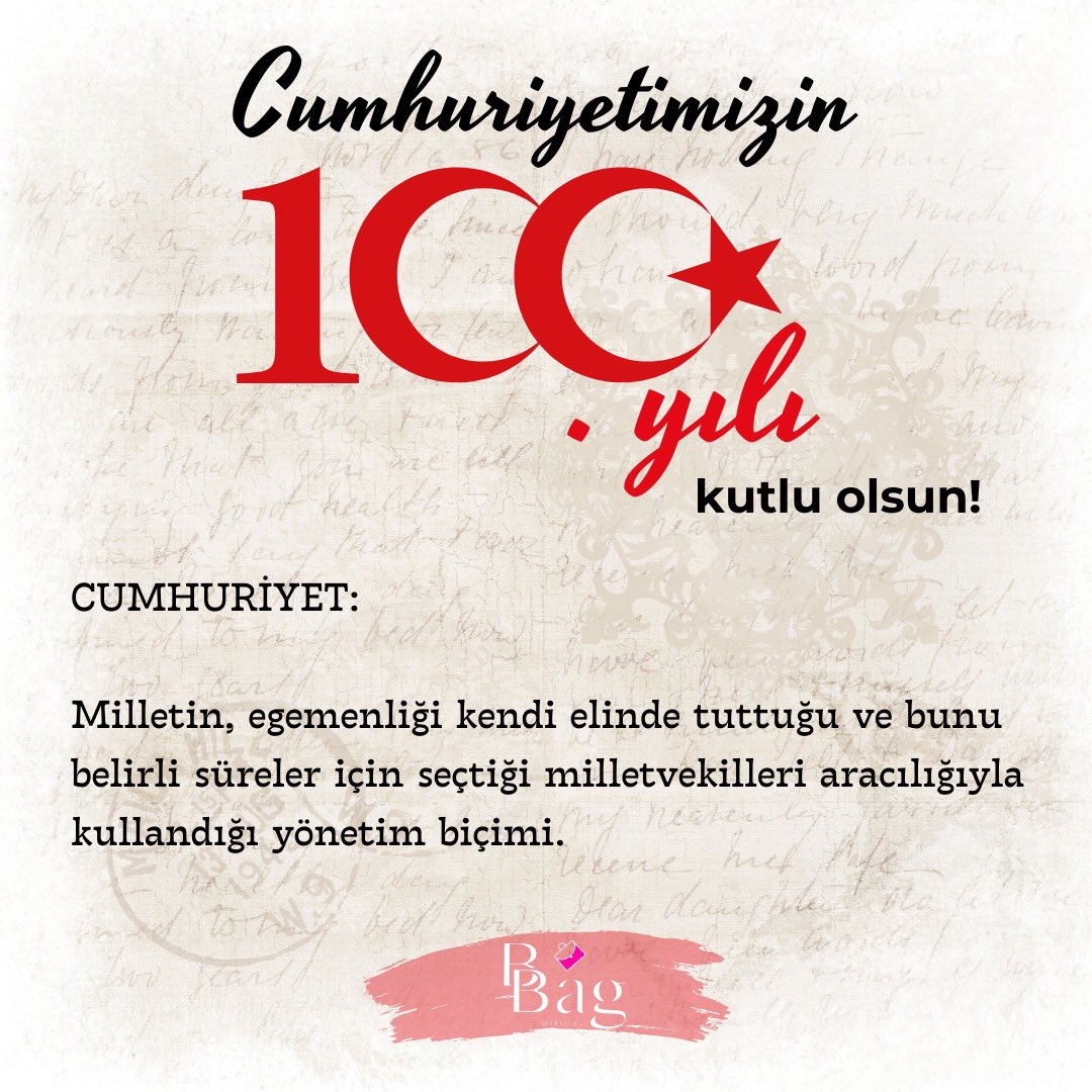 BBagOfficial1's tweet photo. Cumhuriyetimizin 💯. yılı kutlu olsun! 🇹🇷

Başta Gazi Mustafa Kemal Paşa olmak üzere tüm silah arkadaşları ve şehitlerimizi rahmet ve minnetle anıyoruz. 

#29EkimCumhiyetBayramı #100yıl https://t.co/yewYrrCPjE