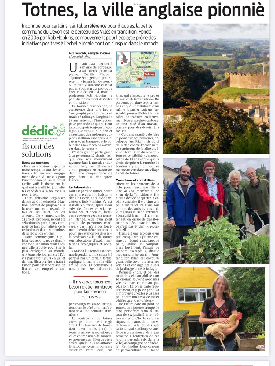 robintransition's tweet photo. Great article by @AlixFourcade on @TTTotnes and the Transition movement in France. Thanks Alix! https://t.co/hmcVtVi7Ua
