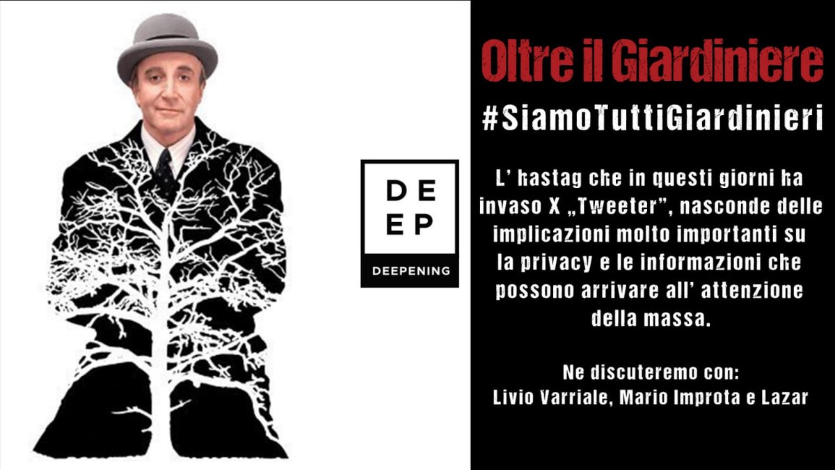 DocReQIsBack's tweet photo. QUESTA SERA ORE 20.30
PUNTATA SPECIALE DI DEEPENING
OLTRE IL GIARDINIERE
Con Veleno, Lazar, Mario Improta e Livio Varriale
Su X è in corso una battaglia di civiltà, per la libertà di parola e il diritto di opinione
Canale Veleno
https://t.co/c8sgb73QLq
NON MANCATE! https://t.co/UV1XfXhFGu