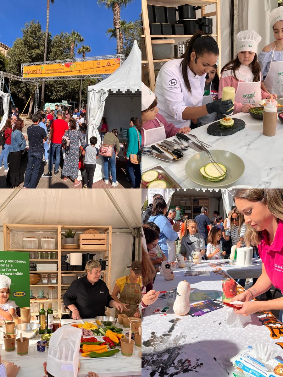 AenVerde's tweet photo. 🔊 Estamos en los talleres de #Vestial en La Rambla de #Almeria
➡️ Chef Mariela Pérez de #RamonasAlmeria Chef Halima Labaichi de @TonyGarciaAhv en la cocina de @IKEASpain y @SakataIberica con un taller de pintura de calabazas.
🔽🔽🔽
🎃🌶️🫑🍅🍆🥒🥕🥬 https://t.co/jL8Ebc1qEP