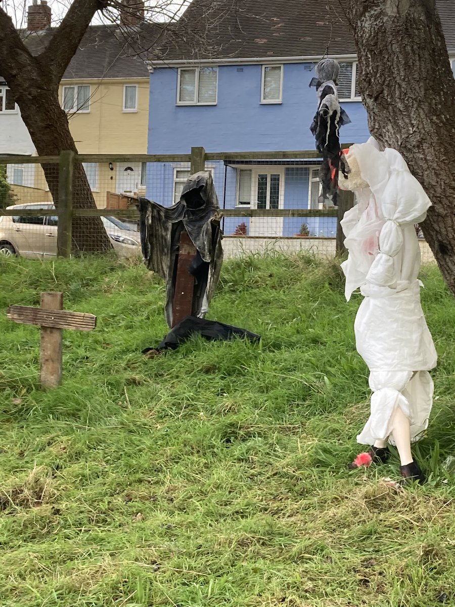 ectoann's tweet image. Min y Ddol gets a bit strange this time of year. Glad they removed the effigy of a hanging girl. One step too far, folks #halloween #penparcau